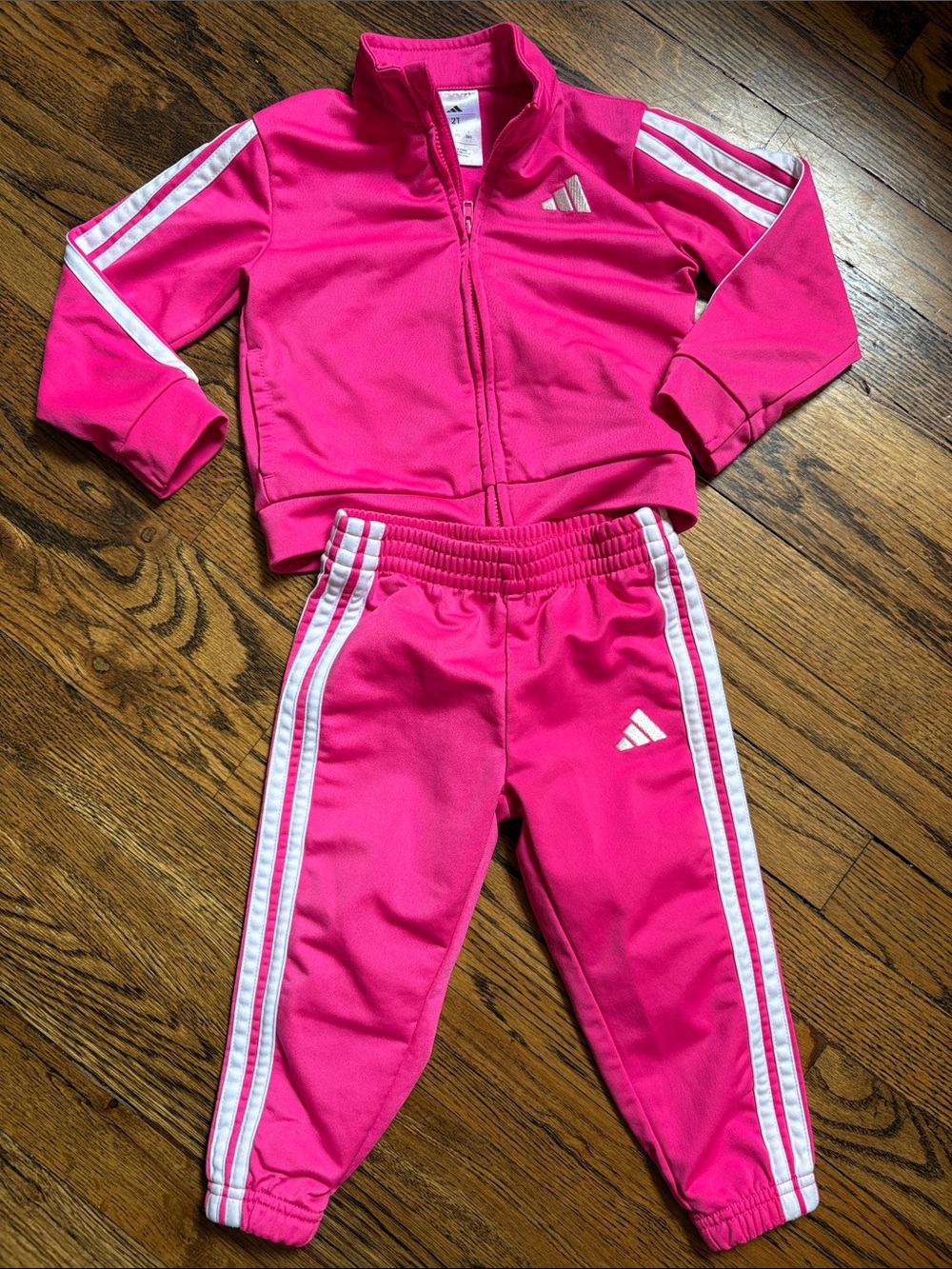 adidas Hot Pink Girls' Track Jacket & Pants Set 2T